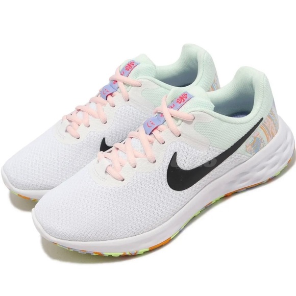 NEW NIKE WOMENS REVOLUTION 6 NN PRM RUNNING SHOES WHITE DK SMOKE GREY MULTI Sz10 - Picture 2 of 9